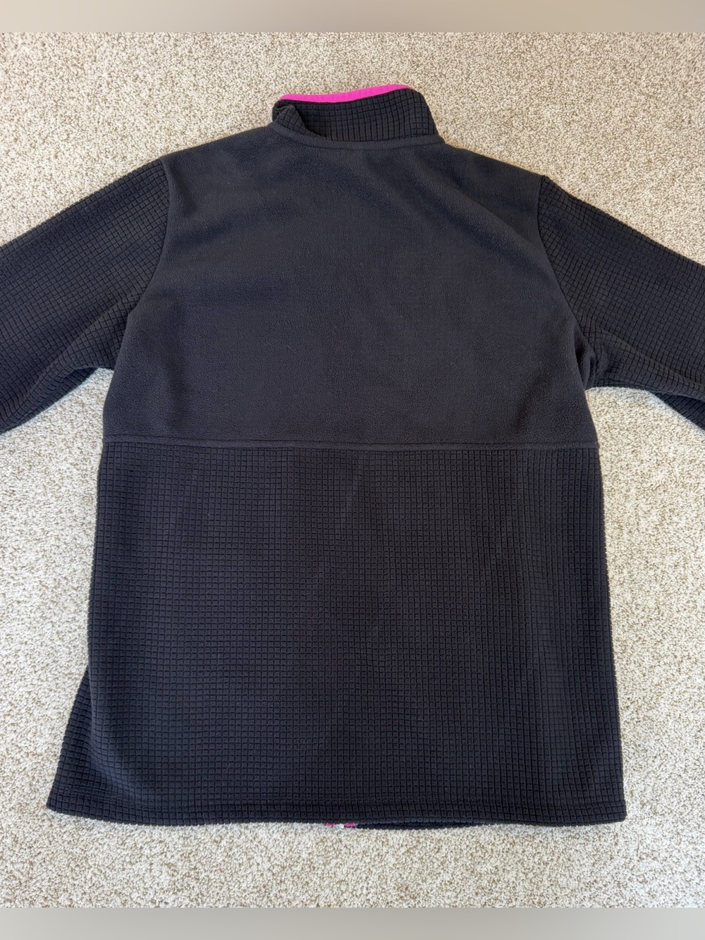 Lands’ End Full Zip Fleece Jacket Women’s XLarge Black/Pink Pockets - Picture 2 of 9